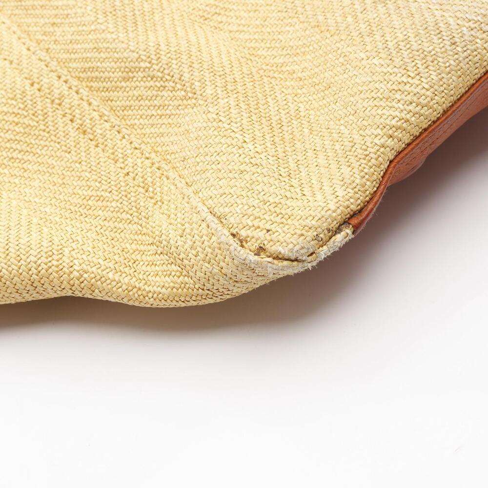 SAINT LAURENT Yves Rive Gauche Downtown Bag leather raffia yellow brown - Picture 7 of 8